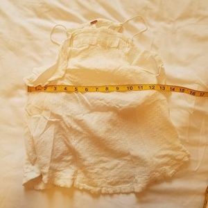 Free People High Neck White Cotton Tank Top